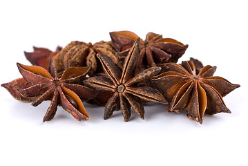 Image showing Spices: close-up shot of dried-up anise-tree inflorescences macro