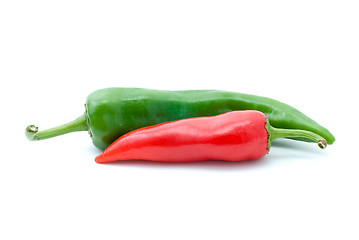Image showing Red and green hot peppers