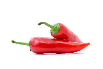 Image showing Pair of red hot peppers