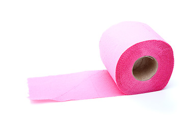 Image showing Pink toilet paper