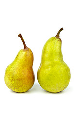 Image showing Two green pears