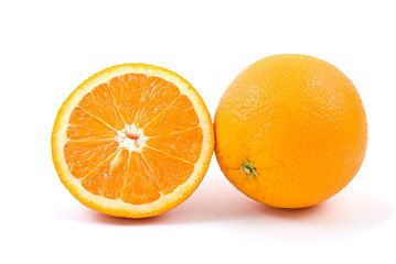 Image showing Orange. Whole and half