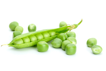 Image showing Peas and cracked pod