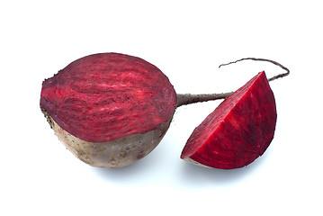 Image showing Half and slice of red beet
