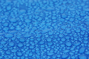 Image showing water drops on blue