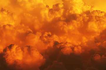 Image showing Boiling sunset clouds