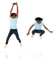 Image showing Happy child teen jumping