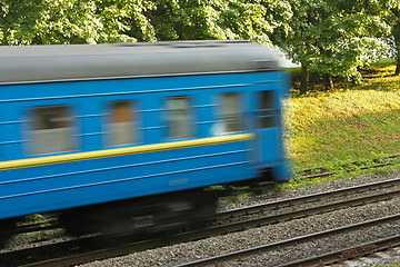 Image showing The last wagon of train