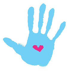 Image showing handprint with heart