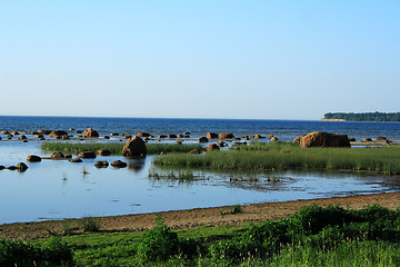 Image showing Wiew on sea with randomly placed rocks