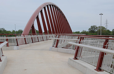 Image showing Futuristic pedestrian bridge.