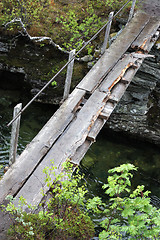 Image showing Dangerous old bridge