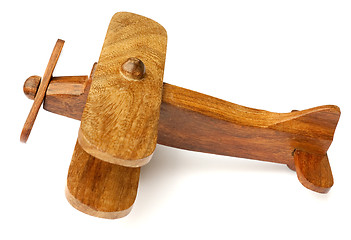 Image showing Old wooden toy airplane