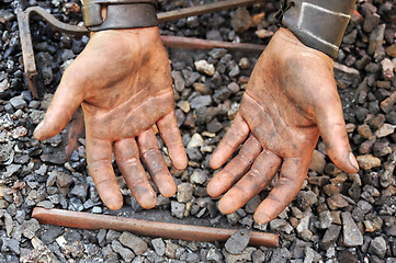 Image showing Detail of dirty hands - blacksmith