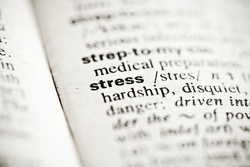 Image showing 'Stress' - dictionary definition vignette