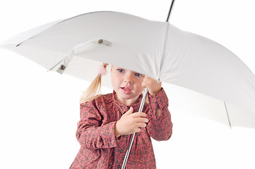 Image showing Little girl with umbrella