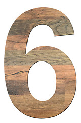 Image showing Wooden Digit Six