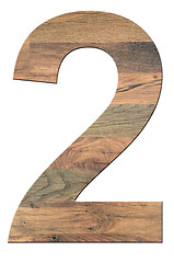 Image showing Wooden Digit Two
