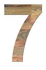 Image showing Wooden Digit Seven