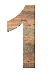 Image showing Wooden Digit One