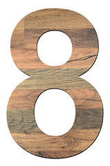 Image showing Wooden Digit Eight