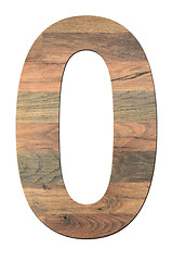 Image showing Wooden Digit Zero