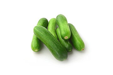 Image showing The green cucumbers