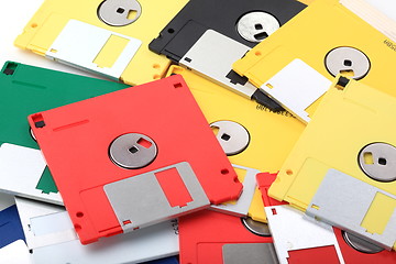 Image showing Many colored compute diskette isolated on white