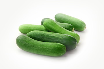 Image showing The green cucumbers