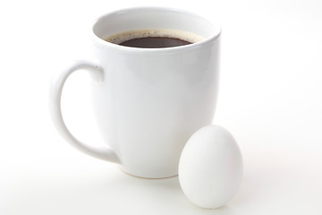 Image showing White coffee and egg