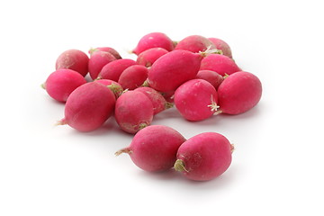 Image showing Fresh tasty radish  isolated on white background