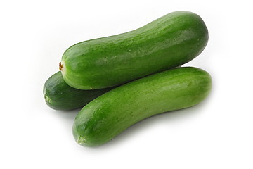 Image showing The green cucumbers