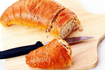 Image showing The bread on the kitchen board