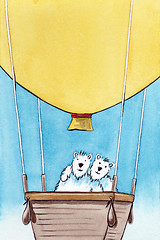 Image showing hot air balloon with bears