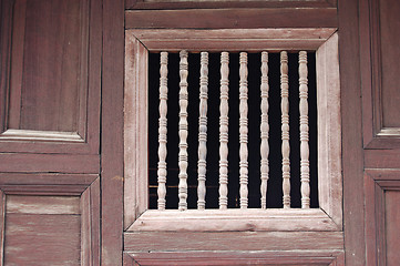 Image showing Wooden temple window