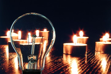 Image showing bulb and candle