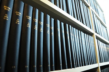 Image showing old books in a library