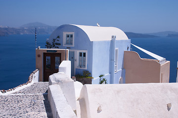 Image showing Blue house at Ia, Santorini
