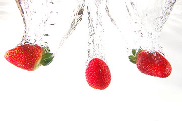 Image showing strawberry splash