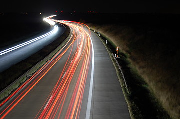 Image showing highway at night with traffic