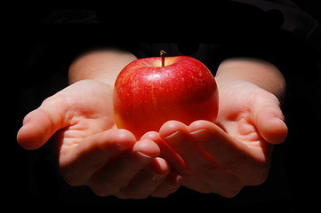 Image showing hand with apple