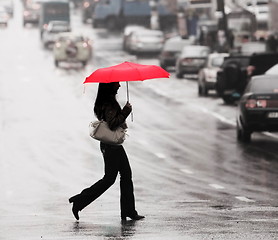 Image showing red umbrella