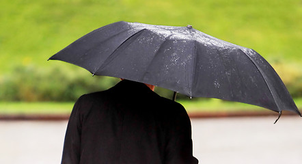 Image showing Businessman in the rain