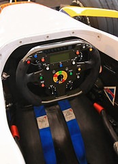 Image showing Racing car streeing wheel