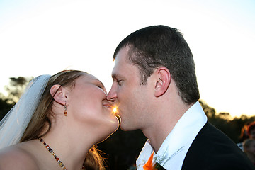 Image showing Wedding Couple kissing
