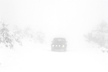 Image showing Heavy snow on the road