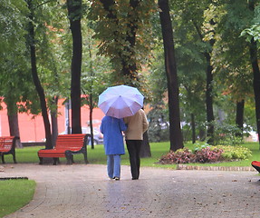 Image showing walk in autumn park