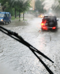 Image showing Driving in the rain