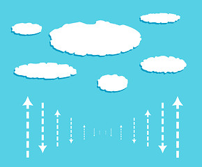 Image showing Cloud with data signals in form of arrows