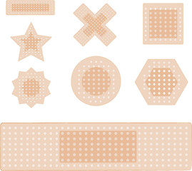 Image showing set of plasters isolated on white